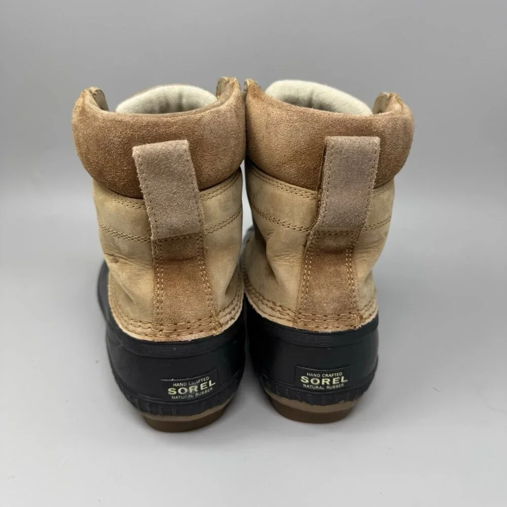 Sorel Cheyanne II Leather Duck Boots Waterproof Brown Lace Up NY1891-286 Men’s 5
